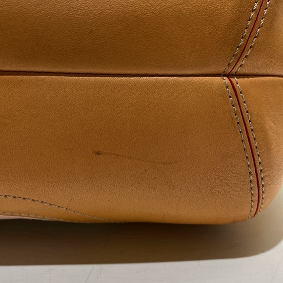 COACH (#4435) Multicolored Striped Fabric/ Tan Leather Shoulder/ Tote Bag - Picture 10 of 16